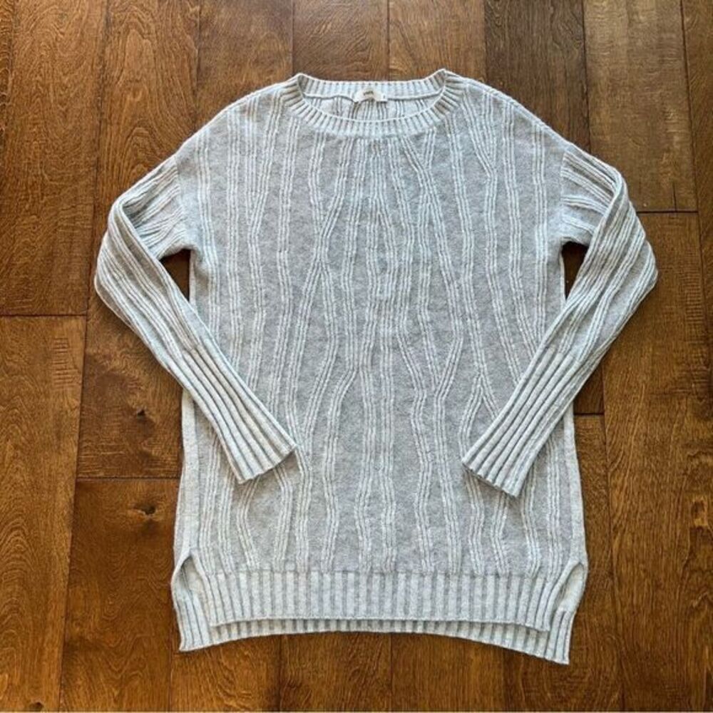 Vince Women's Grey Cashmere Blend Cable Knit Textured Sweater, Size XS